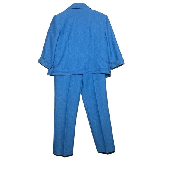VTG Sag Harbor Blue 3/4 Sleeve Blazer Size 12P Pants Size 8P Suit Separates Form - Picture 4 of 14